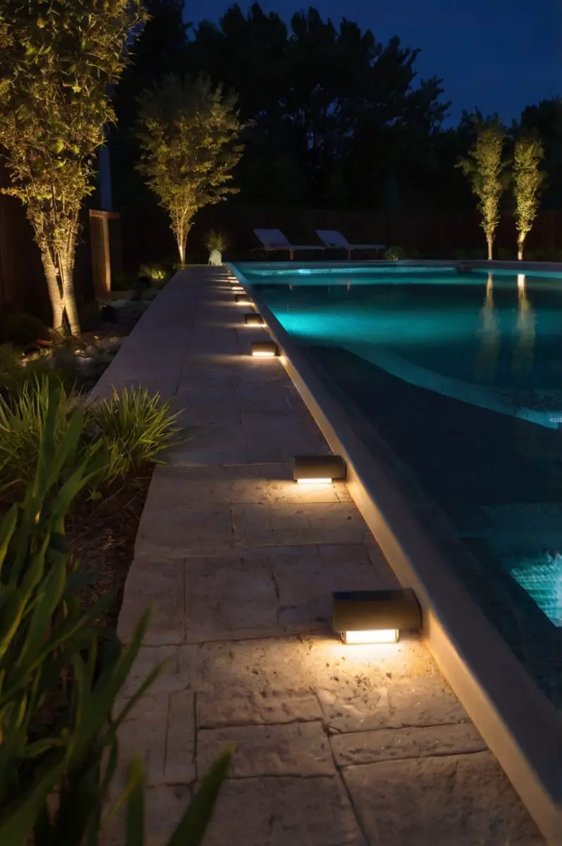 Smart Lighting Systems on semi inground pool